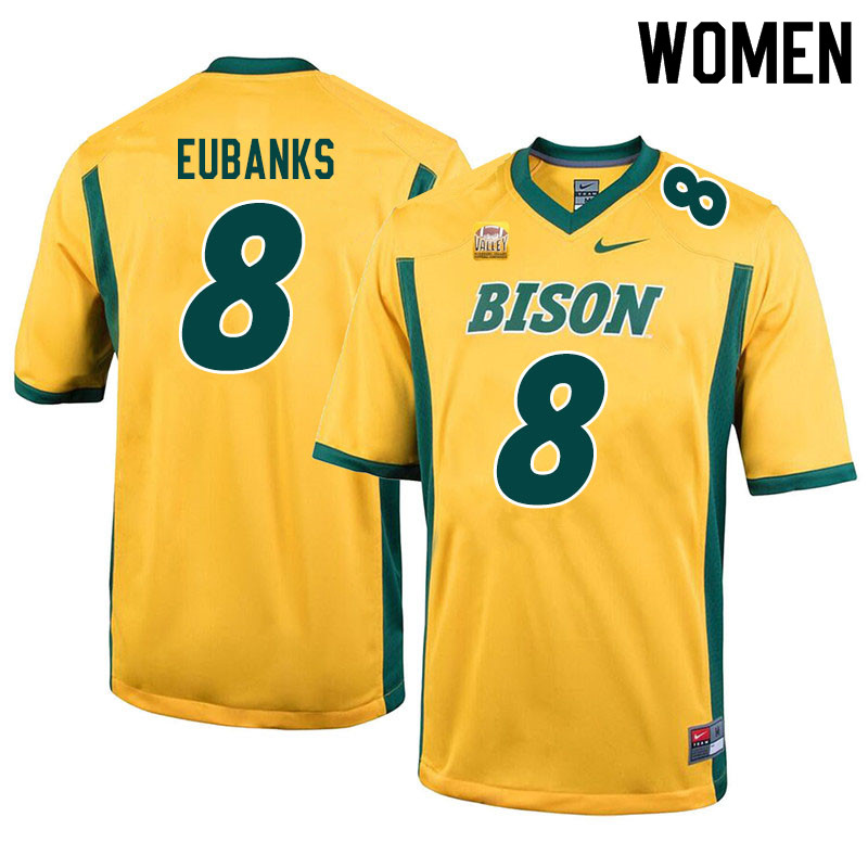 Women #8 Courtney Eubanks North Dakota State Bison College Football Jerseys Sale-Yellow - Click Image to Close